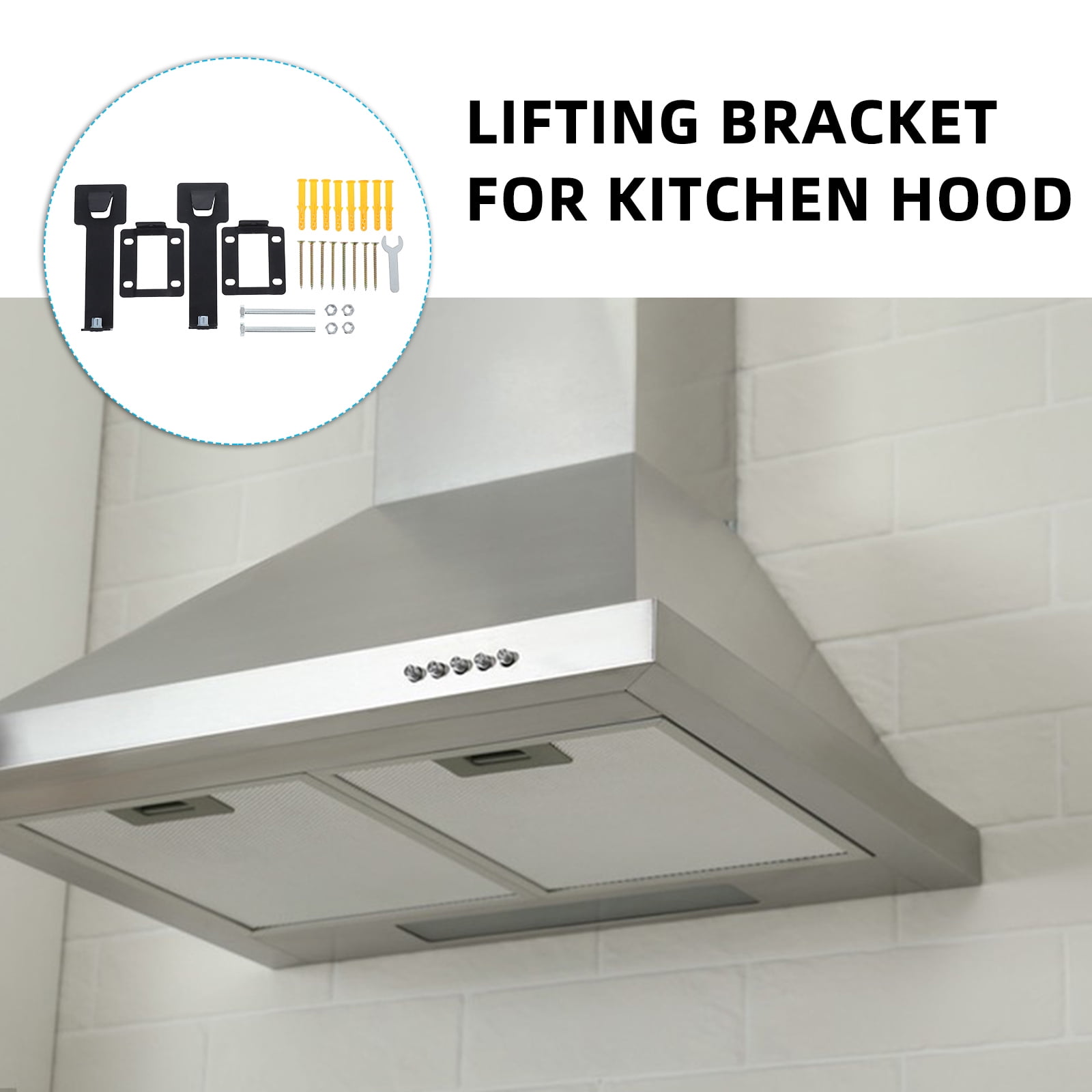 FOMIYES 2-Pack Adjustable Wall Mount Range Hood for Kitchen, Space-Saving Design for Home Cooking Ventilation