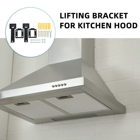 WHAMVOX 2 Set Adjustable Range Hood Support Wall Mounted Bracket Black