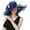 Navy Blue, variant on Women's Organza Church Hat,Fascinator Tea Party Hat,Ruffles Brim Wedding Hat