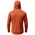 thumbnail image 4 of Men's UPF 50+ Sun Hoodie Long Sleeve Hooded Fishing Shirt Solid Pullover Cooling Ice Silk Breathable Quick-Dry Moisture Wicking 4-Way Stretch for Commute Fishing Hiking Saffron 3XL, 4 of 5