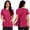 Hot Pink_001, variant on Women's post Surgery Shirts Comfort Adaptive Medical Short Sleeve Crew-Neck T Shirts Open Back Wear Sofy Solid Color Recovery Clothes with Pockets Hot Pink XXL