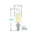 thumbnail image 3 of Luxrite 4W Vintage Candelabra LED Bulbs Dimmable, 400 Lumens, 40W Equivalent, Clear Glass, E12 Base (16 Pack) 3000K (Soft White), 3 of 5