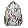 thumbnail image 3 of Skull and Pumpkin Gothic Pattern Cute School Backpack Bag with Padded Back and Adjustable Shoulder Straps 16.9 X 12.6 X 5.9 Inches, 3 of 5