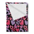 thumbnail image 2 of Love Soft Flannel Fleece Throw Blanket, Silhouette Hearts Pinkish Romantic Shapes Valentines Day Celebration Happy Cheerful, Cozy Plush for Indoor and Outdoor Use, 50" x 70", Multicolor, by Ambesonne, 2 of 5