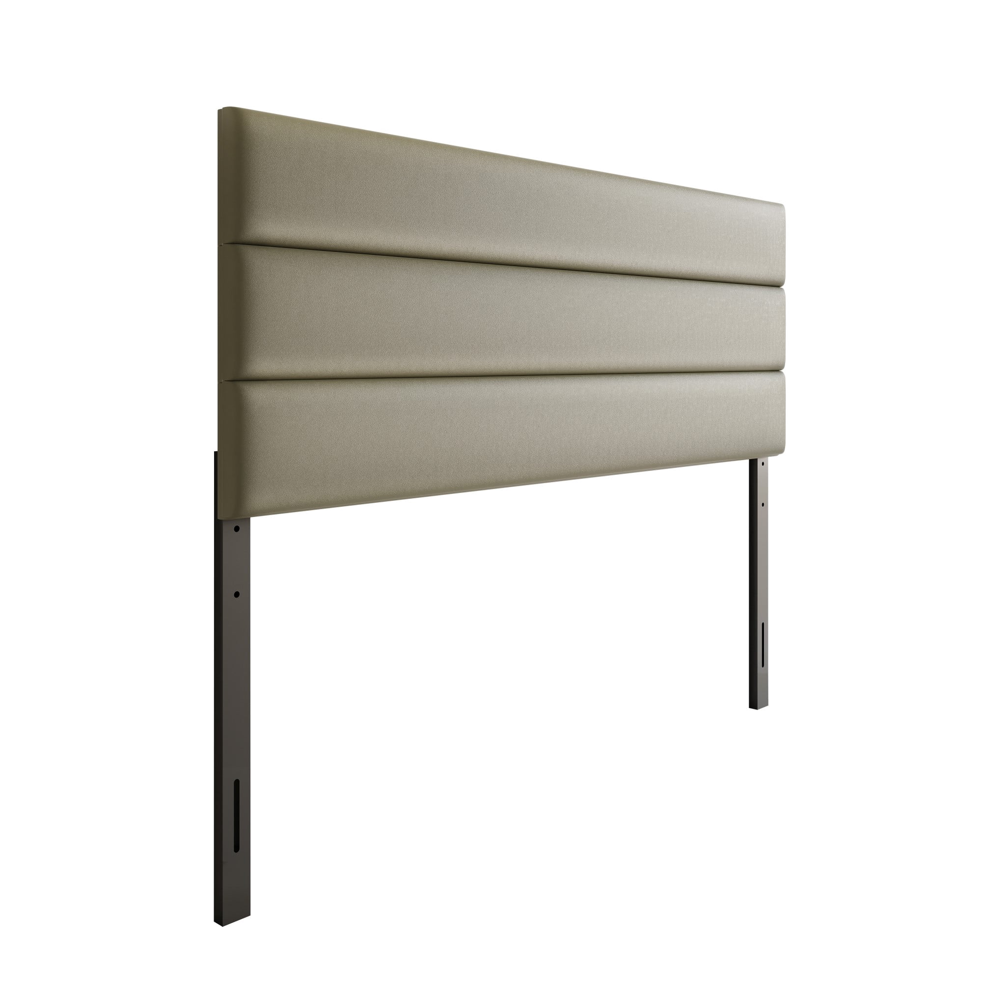Home Design Scranton Twin Upholstered Headboard with Padded Surface and Soft Fabric, Silver, Easy Assembly