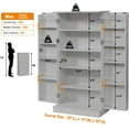 thumbnail image 2 of Grey LED Kitchen Pantry Storage Cabinets - 50 Inch FreeStanding Food Cabinet, Buffet Cupboards with 2 Doors, 2 of 7
