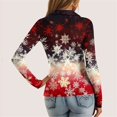 thumbnail image 7 of Women's Fashion Casual Vintage Christmas Printed V-Neck Long Sleeve Button-Down Polo Shirt Top, Holiday Blouse, Collared T-Shirt,Navy,XL, 7 of 7