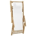 thumbnail image 5 of vidaXL Deck Chair Bamboo and Canvas Cream White, 5 of 5