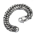 thumbnail image 4 of 9/11/13/16/19/21MM Heavy Polished Silver Color 316L Stainless Steel Curb Cuban Link Chain Bracelet for Men Women Jewelry GC, 4 of 5