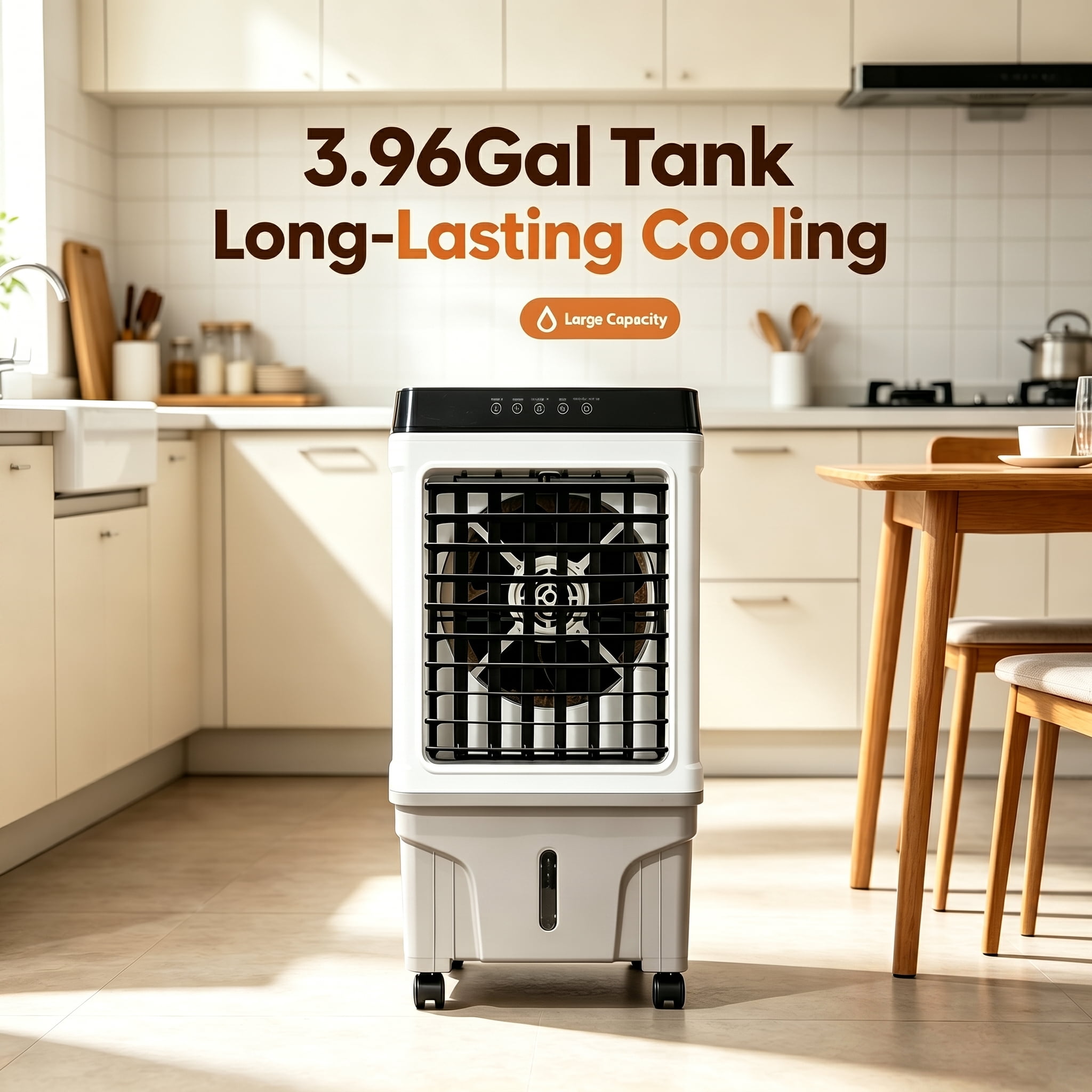 Portable Air Conditioners,3000 CFM Swamp Cooler with3 Speed, 120°Swing, 7.5H Timer, 3.96-Gallon Water Tank Evaporative Air Cooler Long Cooling for Garage, Yard, Indoor