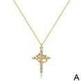 thumbnail image 6 of DLQT Rotating Crown Gold Crown Necklace Rotating Circle Cross Zircon Crown Cross Necklace, 6 of 7