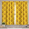 thumbnail image 2 of Ambesonne Queen Bee Valance & Curtain, Geometric Honey Lover, 55"x36", Earth Yellow Seal Brown, 2 of 7