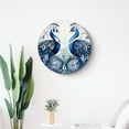 thumbnail image 4 of 14 Inch Wall Clock Battery Operated Silent Clock Decorative for Office, Kitchen, Outdoor, Living Room，Watercolor Peacock Pattern on White Multicolor, 4 of 4