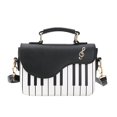 thumbnail image 2 of Bolsa de cuero de piano para mujer, bandolera con solapa, bandolera (negro) Ehuebsd Para Estrenar, 2 of 8