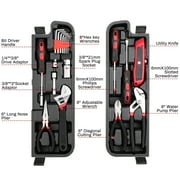TLGREEN 95-Piece Mechanics Tool Set, Car Tool Kit with Adjustable Wrench, Pliers, Sockets & Bits, Perfect Gift for Father, Husband, and Friend (Red)
