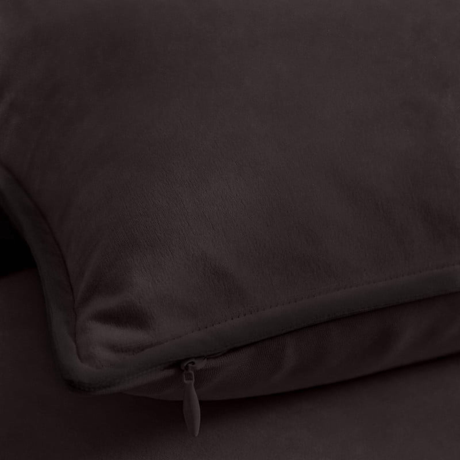 A1HC Set of 2 Luxurious Soft Velvet Throw Pillow Covers Only, 24"x24", Iron Grey, Decorative Cushion Covers with Hidden YKK Zipper for Sofa or Bed