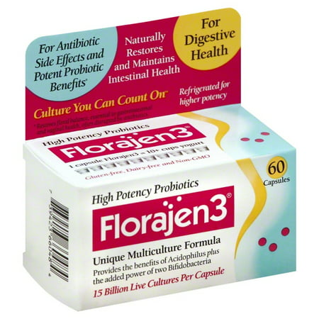 Florajen Florajen 3 High Potency Probiotic Unique Multiculture Formula Capsules, 60