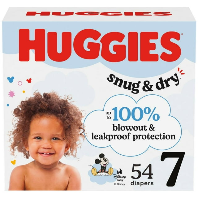 Pañales HUGGIES Snug & Dry Talla 7, Paquete de 54, para más de 18.5 kg