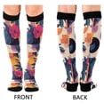 thumbnail image 4 of FORMRS Womens Knee High Socks Casual Long Thick Travel Daily Wear, 2 Pairs, Flowers Pattern Style, 4 of 6