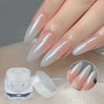 thumbnail image 3 of Nails Art Powder White Chrome Nail Powder Mirrored Effect Manicures Decorations, 3 of 16