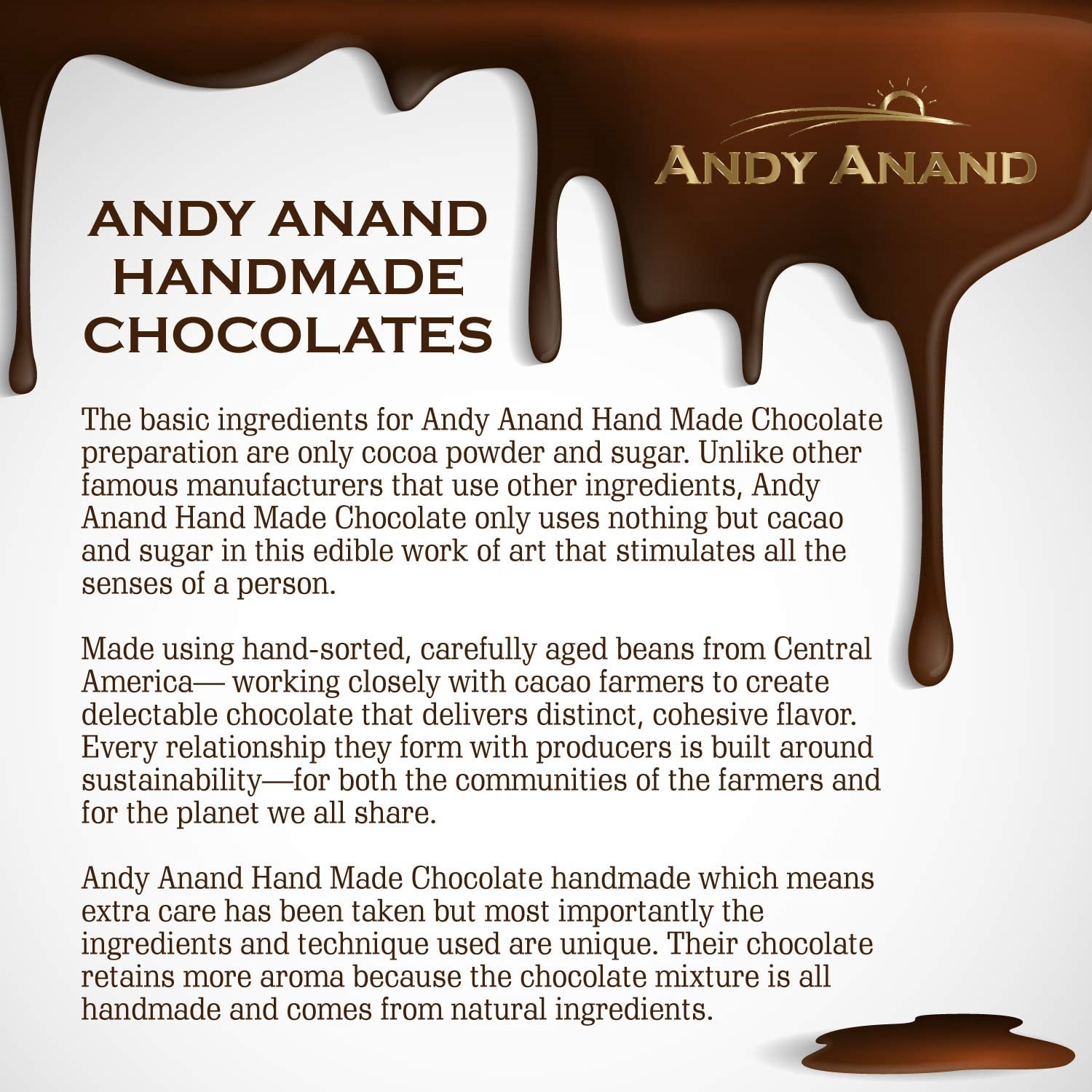 Andy Anand Sugar Free Dark Chocolate Vanilla Butter Cream - 1 lbs, Shipped 2nd Day Air