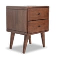 thumbnail image 3 of Henry Mid-Century Modern Solid Wood 2-drawer Nightstand in Walnut, 3 of 4