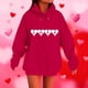 thumbnail image 1 of RKSTN Valentine Gift Woem's Valentines Heart Print Hoodies Plus Size Drawstring Hooded Sweatshirt Top Womens Casual Solid Overszied Graphic Printed Loose Comfy Hood Fall Spring Clothes, 1 of 6