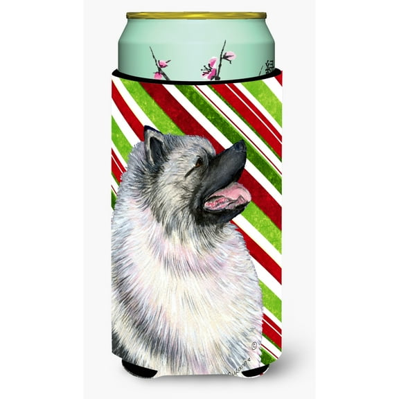 Keeshond Candy Cane Holiday Christmas Tall Boy Hugger