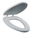 thumbnail image 1 of asiento para baño bisagras ajustables alargado blanco acojinado, 1 of 5