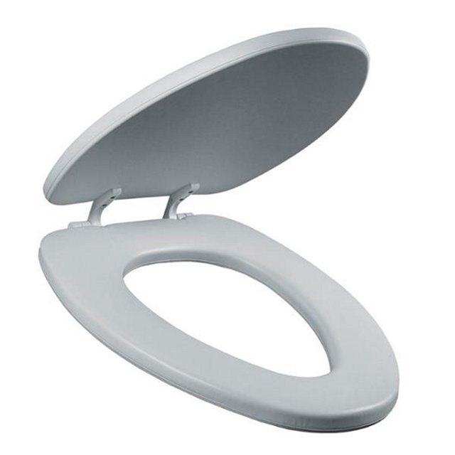 asiento para baño bisagras ajustables alargado blanco acojinado
