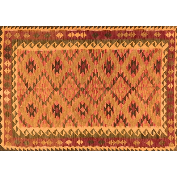 Ahgly Company Indoor Rectangle Southwestern Orange Country Area Rugs, 4' x 6'