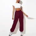 thumbnail image 3 of Resicozy Petite Sweatpants for Women Trendy Elastic Waist Bottom Lounge Pant Lightweight Baggy Joggers With Pocket Wine 2XL, 3 of 6