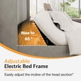 thumbnail image 2 of Merluxy Full Bed Frame,Smart Adjustable Bed Base,Charging Station,Storage Wingback Headboard,Corduroy Light Grey, 2 of 8
