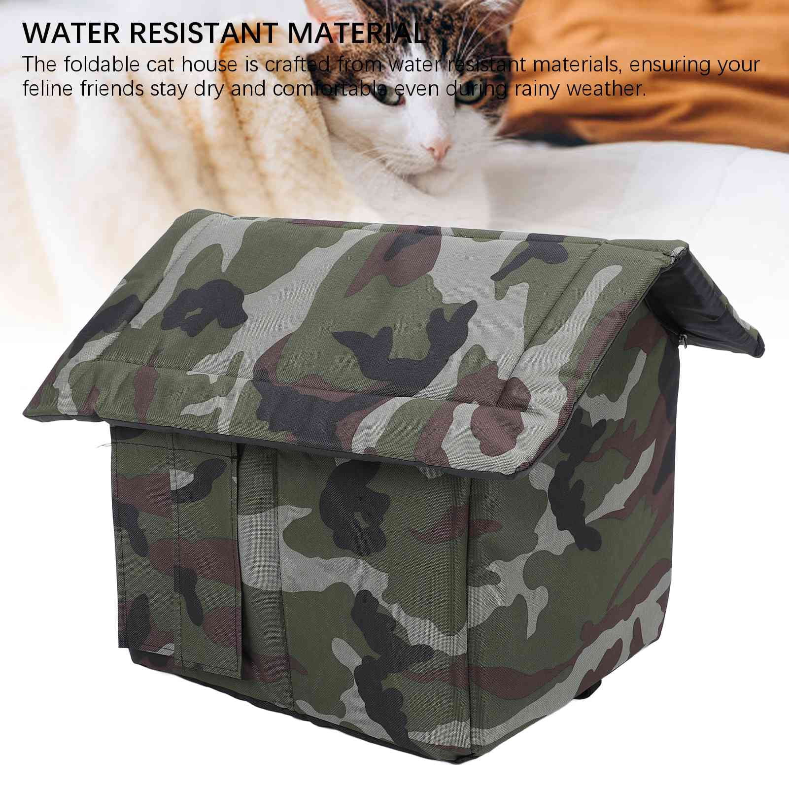 YAHHU Foldable Cat House Water Resistant Enclosed Multi Functional Pet Bed Cave Shelter for Indoor and Outdoor Felines Size XL (23.62 inches / 60.00 cm)