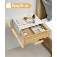 thumbnail image 3 of Floating Nightstand White with Drawers Modern Bedside Table Organiser Fully Assembled Shelf Small Spaces Wall Mounted Storage Wood Furniture for Bedroom Home Decor, 3 of 9