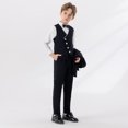thumbnail image 5 of Delliss Boy Suits 5 Piece Tuxedos Formal Suits Set Toddler Slim Fit Suit for Weddings,Formal Jacket,Pants,Shirt,Vest,Bow Tie, 5 of 9