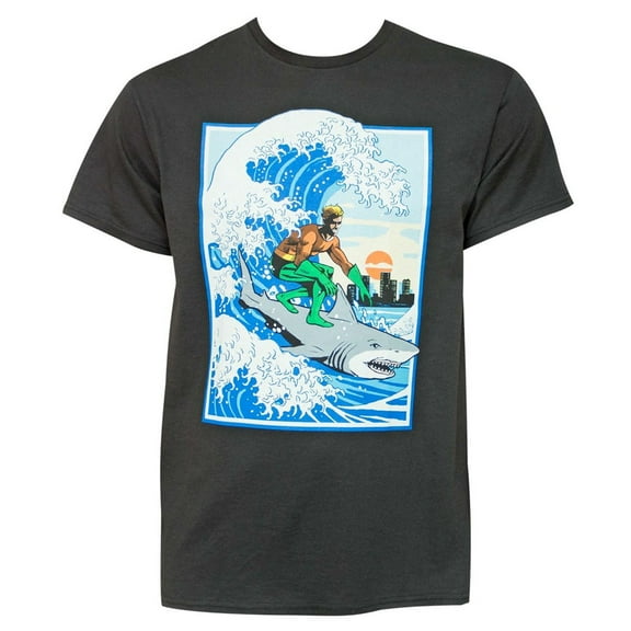 Aquaman Shark Surfing Men's T-Shirt-Small