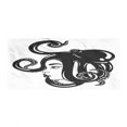 thumbnail image 1 of Sea Monster Gym Towel, Hand Drawn Monochrome Illustration of a Lady with Octopus on Her Head, One-Sided Quick Dry Microfiber for Beach Fitness & Swimming, 60" x 30", Charcoal Grey White, by Ambesonne, 1 of 2