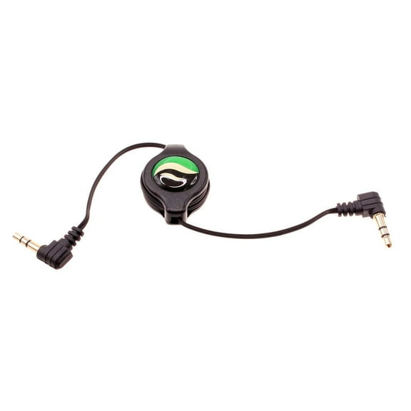 Retractable Aux Cable 3.5mm Adapter Car Stereo Aux-in Audio Cord Speaker Jack Wire Black Y1X for Kyocera DuraForce, DuraXE, Brigadier, DuraXTP, Cadence, Hydro Wave, Jitterbug Touch, View