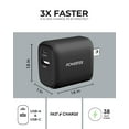 thumbnail image 4 of Liquipel Powertek 20W PD USBC and 18W USBA Dual Port Wall Block Charger, Type C Fast Charging Cube, Wall Power Adapter Plug, Two Tone Black, 4 of 7