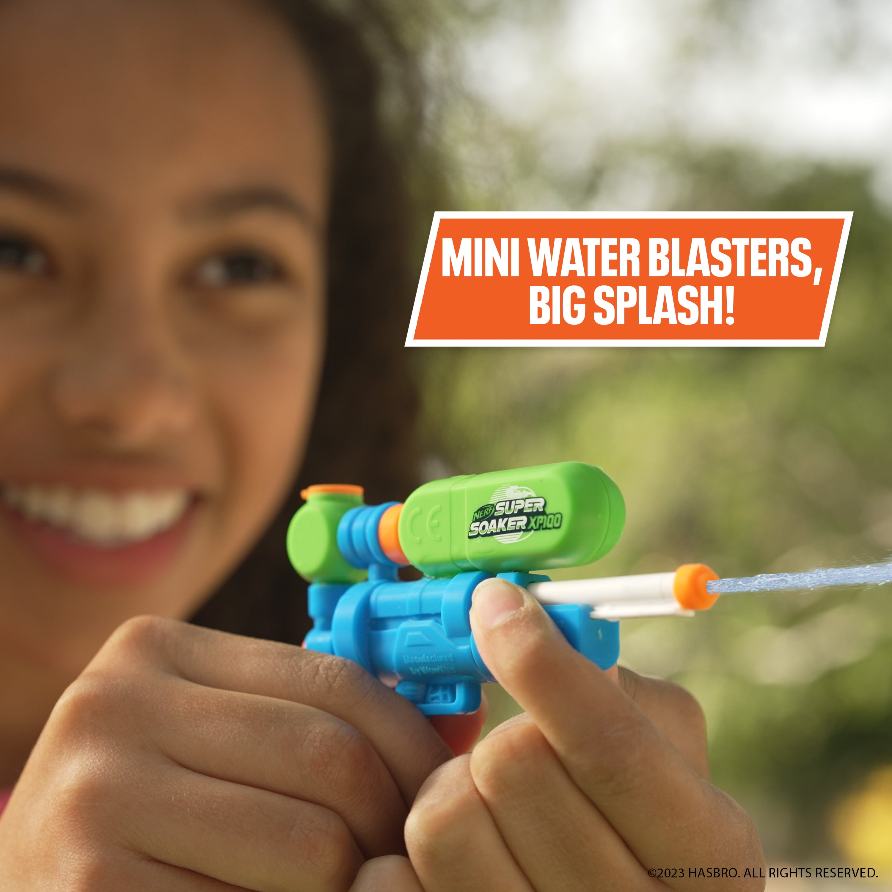 NERF Super Soaker Nano Blasters, 1 Mini Water Blaster with Keychain. Assorted. Styles will vary.