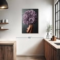 thumbnail image 3 of Elephant Stock Lady Purple Peony Wall Art - Vertical Canvas Wall Art - Living Room Wall Decor - Floral And Botanical Canvas - Gray And Purple Decor - 24" x 36", 3 of 8