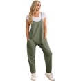 thumbnail image 2 of Women's V Neck Sleeveless Jumpsuits Spaghetti Straps Harem Long Pants Overalls With Pockets, 2 of 6