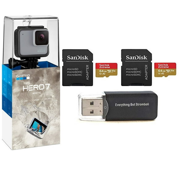 GoPro HERO7 Blanc avec SanDisk 64GB Micro SDXC Extrême Carte Mémoire (Deux Pack) Bundle SDSQXA2-064G-GN6MA