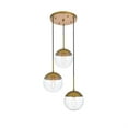 thumbnail image 3 of Eclipse 3 Lights Brass Pendant With Clear Glass, 3 of 5