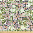 thumbnail image 2 of Ambesonne Abstract Floral Fabric by the Yard Upholstery, Retro Garden Bloom, 2 Yards, Ivory and Multicolor, 2 of 5