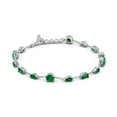 thumbnail image 2 of ANGARA Multi-Shape Lab Grown 1.8 Ct Emerald Station Bracelet for Women in 14K White Gold (Size-5mm) | May Birthstone, Birthday, Anniversary, Jewelry Gift for Women | Lab-Grown Emerald Bracelet, 2 of 6