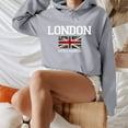 thumbnail image 5 of Gray Sweatshirt for Women Long Sleeved LONDON UNITED Letter Printed Hoodie Hoodie Hoodie, 5 of 5