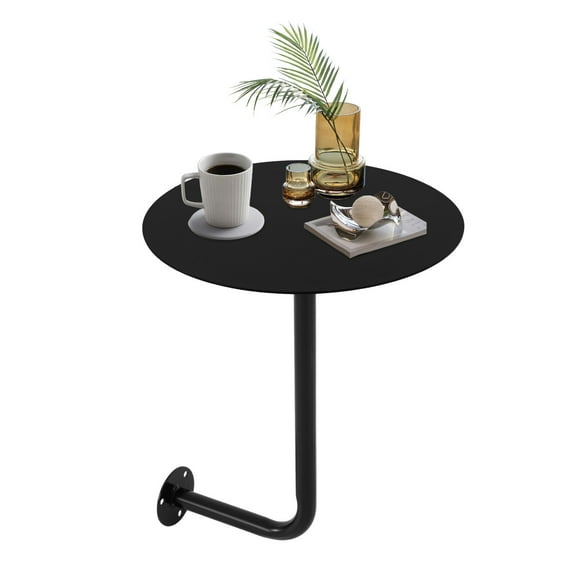 Miumaeov Wall-mounted Small Round Table 17.72in Height Bar Table Pub Coffee Table Drinks/Snacks Tray