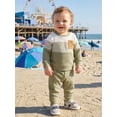 thumbnail image 5 of AceBaby Kids Boys Fall 2Pcs Outfit Sets for 3M-5Y, Contrast Color and Stripes Tops with Pants Toddler Clothes for Casual Daily, 5 of 9